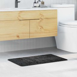 Covor de baie anti-derapant gri inchis 50x80 cm, baza latex