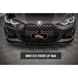 Spoiler fata BMW Seria 4 G22 Max V1, negru pian, plastic vacuum