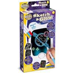 Mini tablita cu LED pentru desen copii, tematica spatiala, Brainstorm