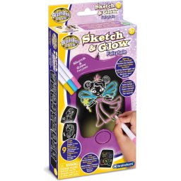 Mini tablita de desen cu LED pentru copii, Taramul basmelor Brainstorm