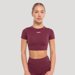 GymBeam Top damă Crop Flow Wine XS