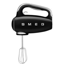 Mixer manual SMEG 50's Style HMF01BLEU, 250 W, 9 viteze, Functie Turbo, Afisaj LED, Timer, Accesorii, Negru
