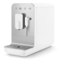 Espressor SMEG Collezione BCC12WHMEU, 1350 W, 19 bar, 1,4 l, 8 functii, Rasnita incorporata, Spumare lapte, Alb