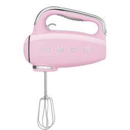 Mixer manual SMEG 50's Style HMF01PKEU, 250 W, 9 viteze, Functie Turbo, Afisaj LED, Timer, Accesorii, Roz