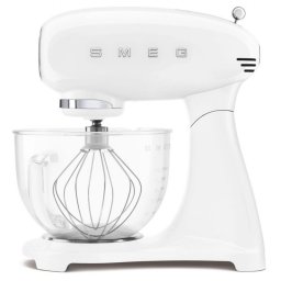 Mixer planetar SMEG SMF15WHEU, 1000 W, 4,8 l, 10 viteze, Actionare directa, Alb