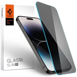 Folie Protectie Ecran Spigen Slim pentru Apple iPhone 14 Pro, Sticla securizata, PRIVACY, AGL05223