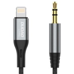 Cablu date/încărcare Dudao audio Lightning la Jack 3.5mm, lungime 1m, Universal – Gri