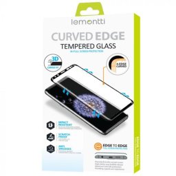 Husa Lemontti Folie Sticla Full Fit iPhone 15 Pro Max Negru