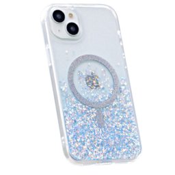 Husa Devia Husa Shiny Series Original Design Magnetic iPhone 15 Transparent / Albastru