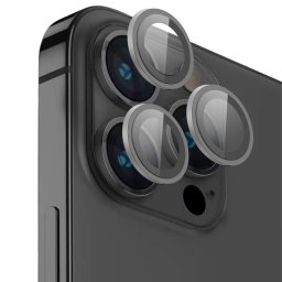 Folie Sticla Camera Peak Series Crystal iPhone 16 Pro / 16 Pro Max pachet de 3 buc Gri