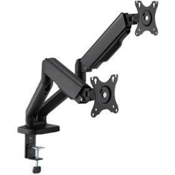 SOS 2121 Suport dublu de birou pentru 2 monitoare, 17" - 32" (43-81 cm), max. 9 kg/braț, înclinare 90°, pivotare +/-90°, orientare orizontal/vertical, VESA 75x75, 100x100, Negru