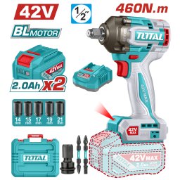 TOTAL - MASINA DE INSURUBAT CU IMPACT - 42V -1/2'' (INCLUDE 2 ACUMULATORI, 1 INCARCATOR)