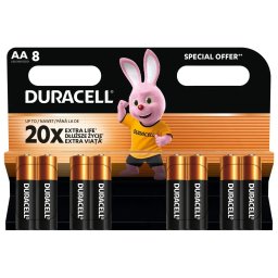 Set 8 baterii alcaline Duracell Basic R6 AA 1.5V blister AA8/LR6/MN1500