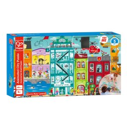Puzzle animat Hape Orasul cu 49 piese si efecte vizuale, 4 ani+