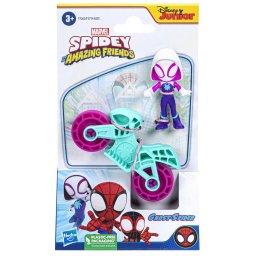 Set Ghost-Spider cu motocicleta si figurina Marvel Spidey 6 cm