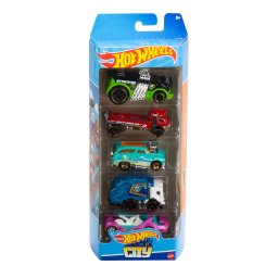 Set 5 masinute Hot Wheels City Mattel pentru copii 3+