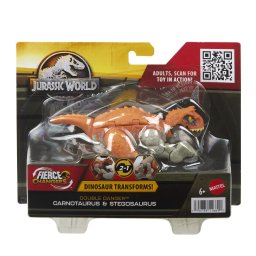 Dinozaur transformabil Jurassic World Carnotaurus si Stegosaurus 2 in 1