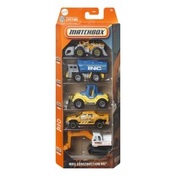 Set 5 masinute metalice Matchbox MBX Construction VII, scara 1:64