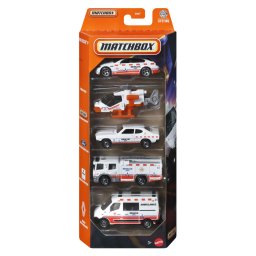 Set 5 masinute metalice Matchbox Rescue EMT, scara 1:64