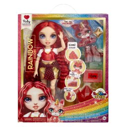 Papusa Rainbow High Ruby Anderson cu slime si animalut magic
