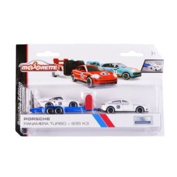 Set Majorette Porsche Panamera cu 2 masinute si remorca, scara 1:64