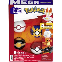 Set constructie Pokémon Mega cu 4 bile, Echipa de Foc