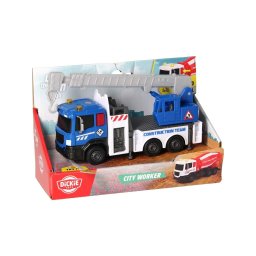 Macara de constructii Dickie Toys City Worker, albastra, 17 cm, cu lumini si sunete