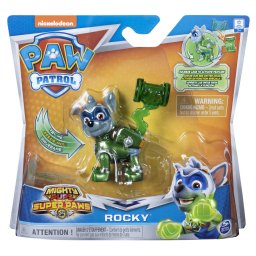 Figurina Rocky Super Erou Patrula Catelusilor, cu functie interactiva