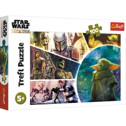 Puzzle Trefl 100 piese Star Wars Baby Yoda si Mandalorianul