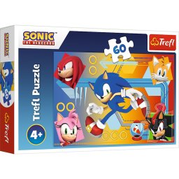Puzzle Trefl Sonic în actiune, 60 piese, pentru copii 4+
