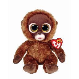 Jucarie de plus TY Beanie Boos Chessie, maimuta maro, 15 cm