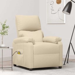 Fotoliu de masaj, crem, material textil GartenMobel Dekor