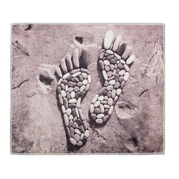 Covoras de Baie Alas Home 100% Poliester 40 x 60cm Gri/Alb