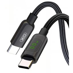 Cablu Date si Incarcare XO Design USB-C - USB-C NB-Q203B Display 60W 1m Negru