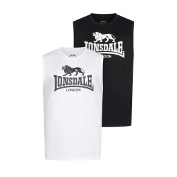 LONSDALE Tricou negru / alb