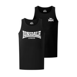 LONSDALE Tricou 'Tughall' negru / alb
