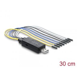 Convertor UART USB 2.0 la pin header TTL 3.3 V/TTL 5V + cablu 30cm, Delock 86093
