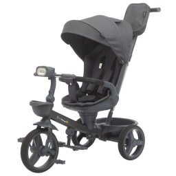 Tricicleta reversibila SL07 gri cu pozitie de somn, roti cauciuc, muzica si lumini