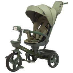 Tricicleta reversibila SL07 verde inchis, cu pozitie de somn, roti cauciuc, muzica si lumini
