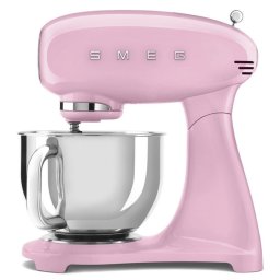 Mixer planetar SMEG SMF03PKEU, 800 W, 4,8 l, 10 viteze, Functie de pornire treptata, Roz