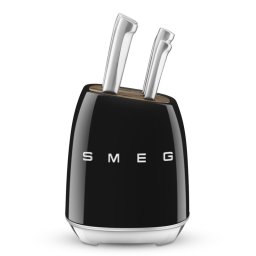 Set de cuțite cu suport SMEG KBSF02BL, 7 piese, Manere din lemn de salcam, Otel inoxidabil german, Negru