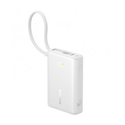 Powerbank BASEUS PicoGo, 10000mAh, 45W, QC + PD, 1 x USB-A - 2 x USB-C, White