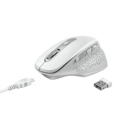 Mouse Ozaa Rechargeable, USB Wireless, Alb