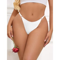 Slip Eross Sexy Seamless Rhinestones L Alb