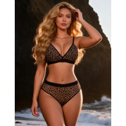 Set Eross Sexy Printed Mesh L Leopard