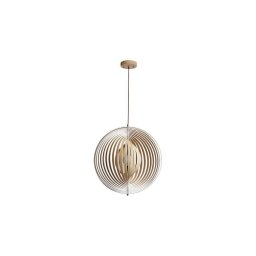 Lampă suspendată din lemn pe cablu, 1xE27/60W/230V, Ø 43,5 cm, lemn masiv/furnir, fag/lemn de cauciuc