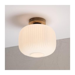 Plafonieră HARMA WOOD 1xE27/15W/230V, stejar/alb, Ø 25 cm