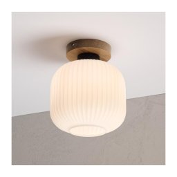 Plafonieră HARMA WOOD 1xE27/15W/230V stejar/alb Ø 20 cm