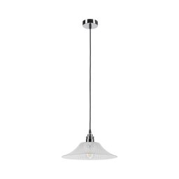 Lustră suspendată pe cablu JULL 1xE27/15W/230V crom lucios/sticlă transparentă