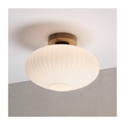 Plafonieră HARMA WOOD 1xE27/15W/230V stejar/alb Ø 30 cm